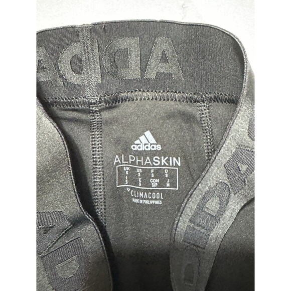 Adidas Legging Capri Womens Small Black Alpha Skin Cropped Yoga Pants - Picture 9 of 9